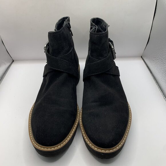 Naturalizer Aster Black Faux Suede Wedge Ankle Boots size 7M E4 - Picture 2 of 9